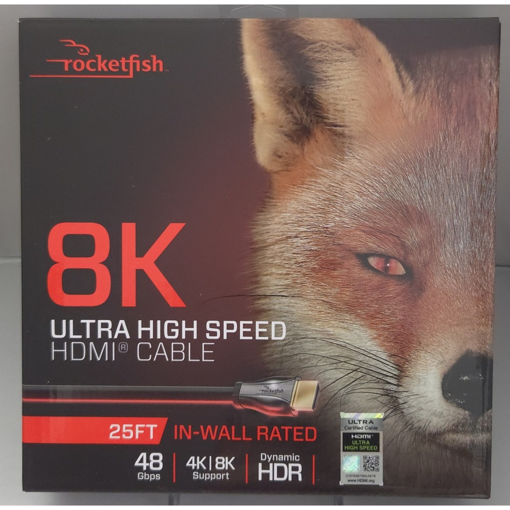 Rocketfish 25ft 8K Ultra High Speed HDMI 2.1 Certified Cable - RF-HG25N19 - NEW‎